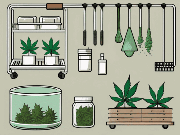 Drying cannabis plants in a controlled room with specific Water Activity (aw) and Relative Humidity (RH) levels, as outlined in the Cannabis Plant Drying Guide eBook.